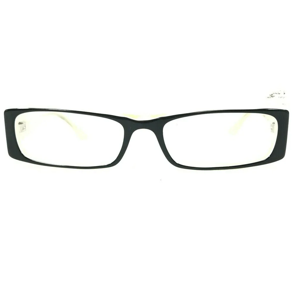 Byblos Eyeglasses Frames b386B 7539 Black Clear Rectangular Crystals 53-16-135